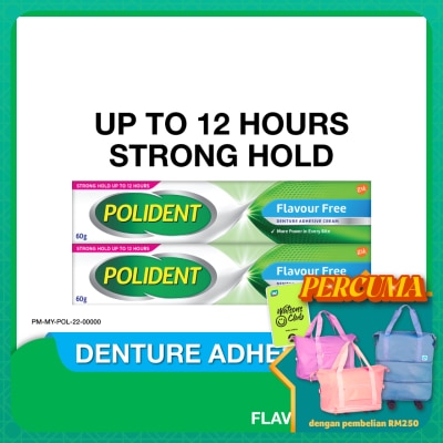 POLIDENT Denture Adhesive Cream 2x60g