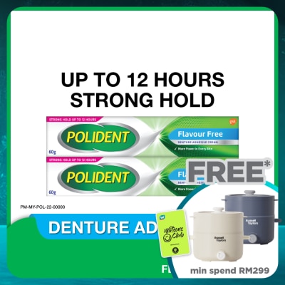 POLIDENT Denture Adhesive Cream 2x60g