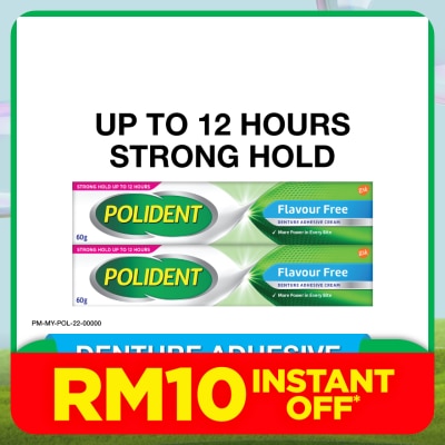 POLIDENT Denture Adhesive Cream 2x60g