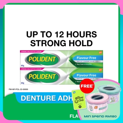 POLIDENT Denture Adhesive Cream 2x60g