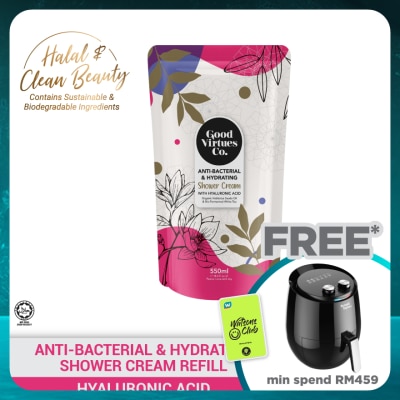 GOOD VIRTUES CO Anti-Bacterial & Hydrating Shower Cream With Hyaluronic Acid (Refill Pack) 550ml