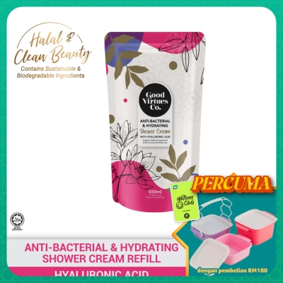 GOOD VIRTUES CO - Anti-Bacterial & Hydrating Shower Cream With Hyaluronic Acid (Refill Pack) 550ml