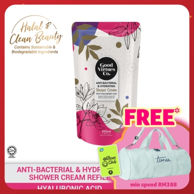 GOOD VIRTUES CO Anti-Bacterial & Hydrating Shower Cream With Hyaluronic Acid (Refill Pack) 550ml