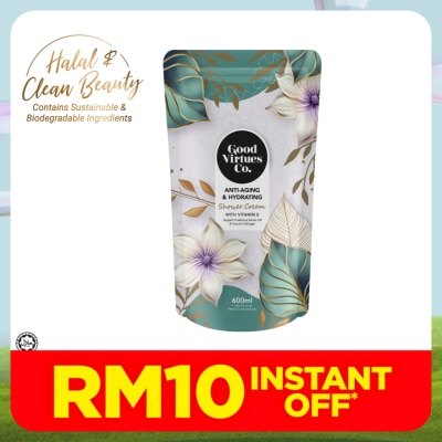 GOOD VIRTUES CO Anti-Aging & Hydrating Shower Cream With Vitamin E (Refill Pack) 600ml