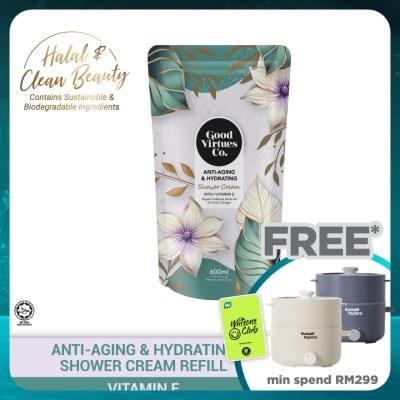 GOOD VIRTUES CO Anti-Aging & Hydrating Shower Cream With Vitamin E (Refill Pack) 600ml