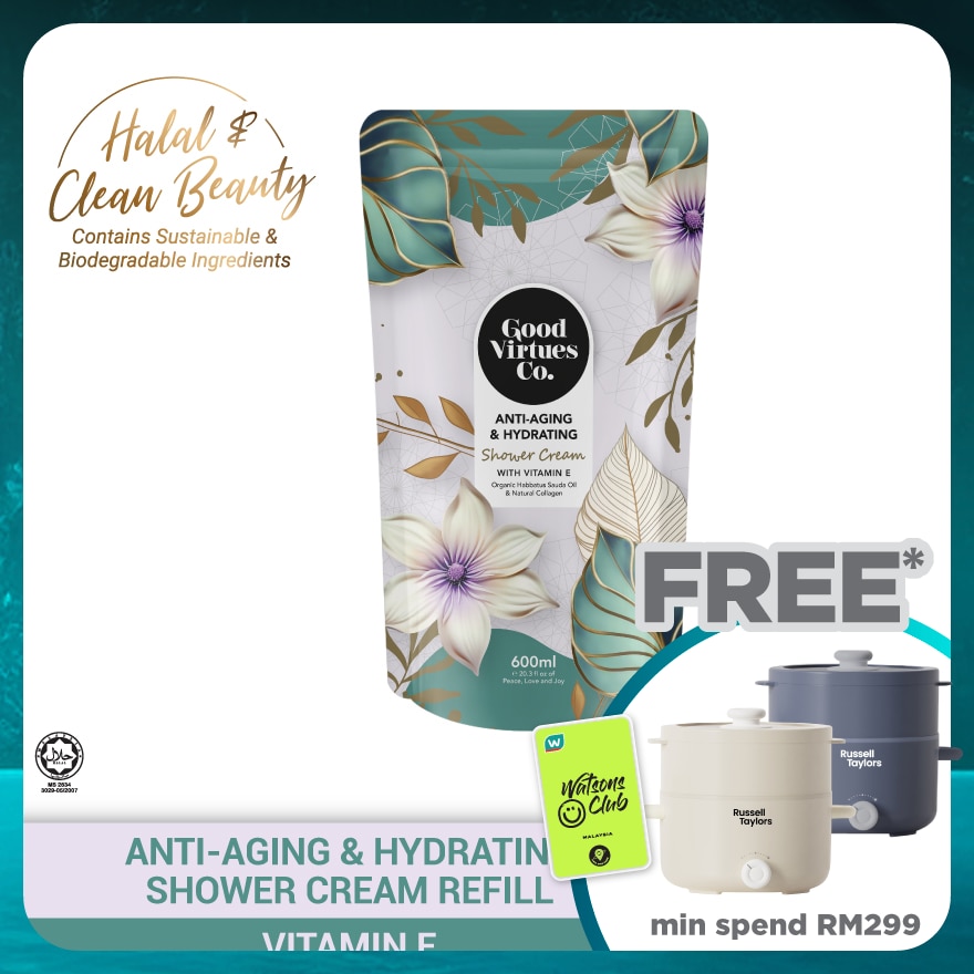 Anti-Aging & Hydrating Shower Cream With Vitamin E (Refill Pack) 600ml