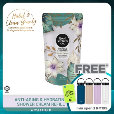 GOOD VIRTUES CO Anti-Aging & Hydrating Shower Cream With Vitamin E (Refill Pack) 600ml