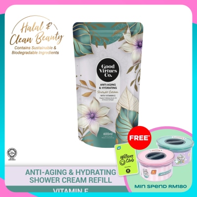 GOOD VIRTUES CO Anti-Aging & Hydrating Shower Cream With Vitamin E (Refill Pack) 600ml