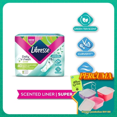 LIBRESSE - Green Tea Super Slim Plantyliner 40's