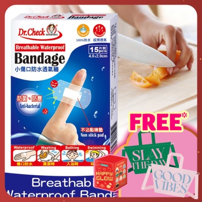 DR.CHECK Breathable Waterproof Bandage 4cm X 2cm 15s