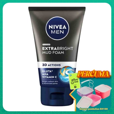 NIVEA FOR MEN - Extra Bright Mud Foam 100g