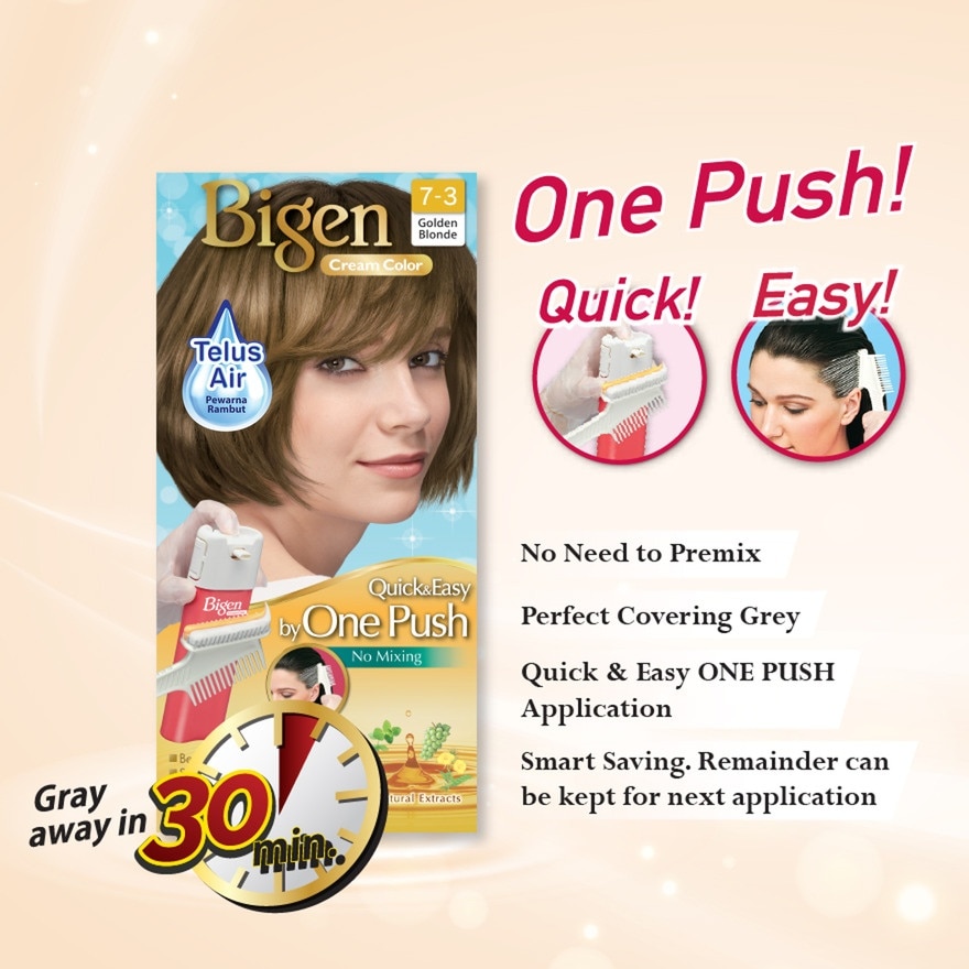 One Push Hair Color 7.3 Golden Blonde 1's