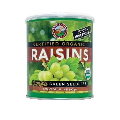 COUNTRY FARM Organic Green Seedless Raisins 300g