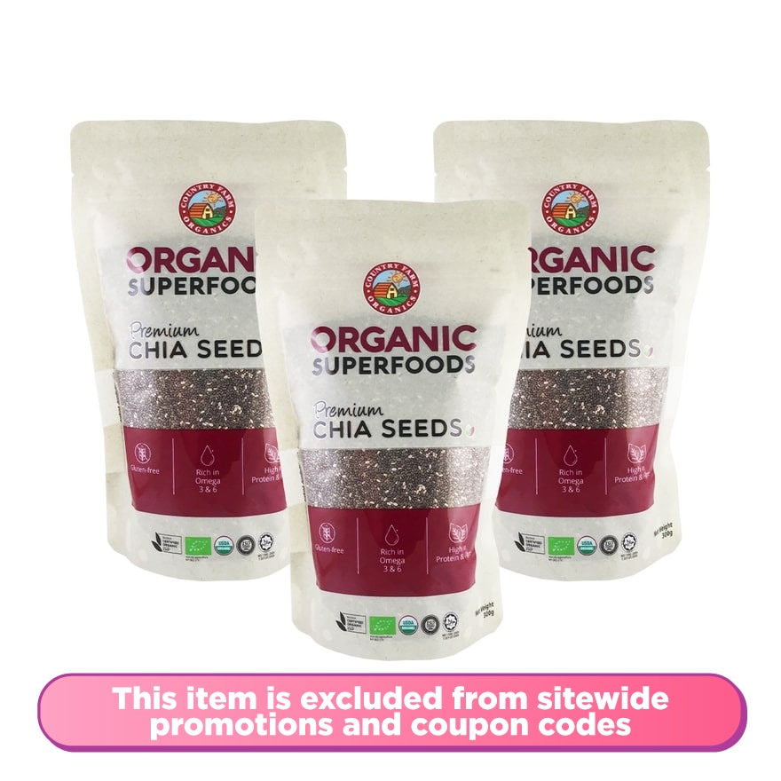 Organic Chia Seeds 3 x 300g