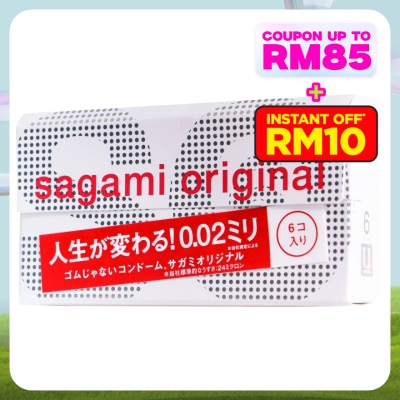 SAGAMI Original 0.02 Non Latex Condom 6's