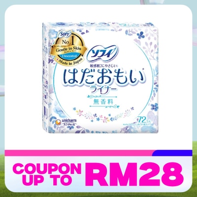 SOFY Hadaomoi Pantyliner Fragrance Free 72s