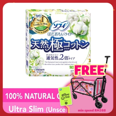 SOFY Hadaomoi Pantyliner 100% Natural Cotton 54s