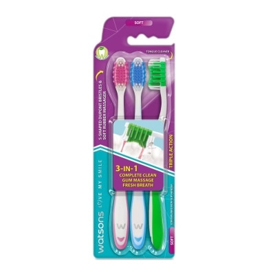 WATSONS Triple Act Tooth Brush Soft 3's