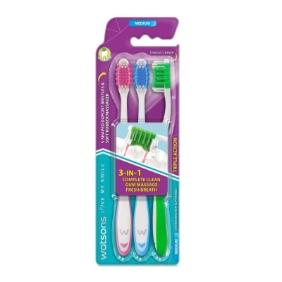 WATSONS Triple Act Tooth Brush Medium 3's