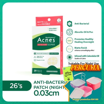 MENTHOLATUM ACNES - Anti-Bacterial Calendula Night Patch 26's