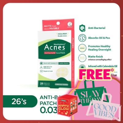 MENTHOLATUM ACNES Anti-Bacterial Calendula Night Patch 26's