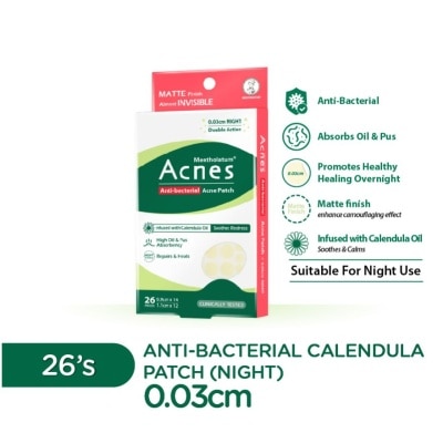 MENTHOLATUM ACNES Anti-Bacterial Calendula Night Patch 26's