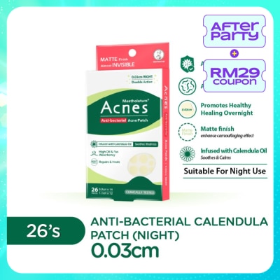 MENTHOLATUM ACNES Anti-Bacterial Calendula Night Patch 26's