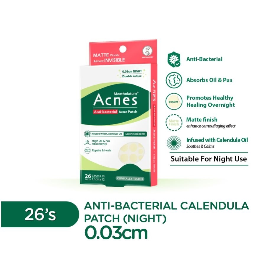 Anti-Bacterial Calendula Night Patch 26's