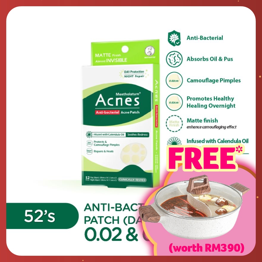 Anti-Bacterial Day & Night Calendula Patch 52's