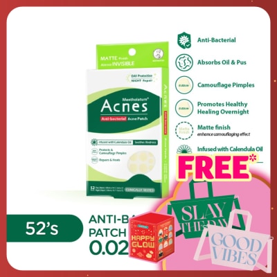 MENTHOLATUM ACNES Anti-Bacterial Day & Night Calendula Patch 52's
