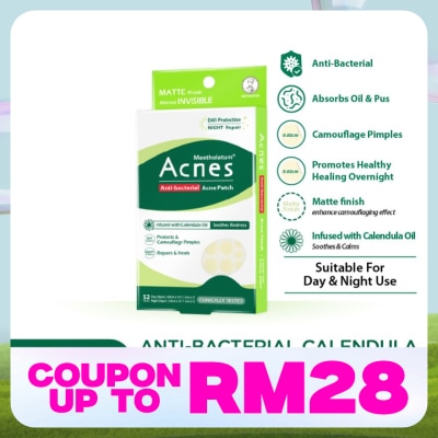MENTHOLATUM ACNES Anti-Bacterial Day & Night Calendula Patch 52's