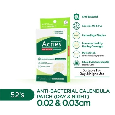 MENTHOLATUM ACNES Anti-Bacterial Day & Night Calendula Patch 52's