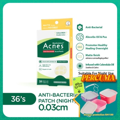 MENTHOLATUM ACNES - Anti-Bacterial Calendula Night Patch 36's