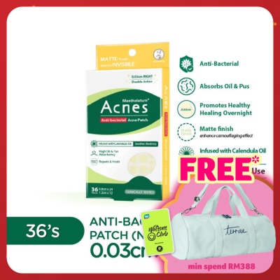 MENTHOLATUM ACNES Anti-Bacterial Calendula Night Patch 36's