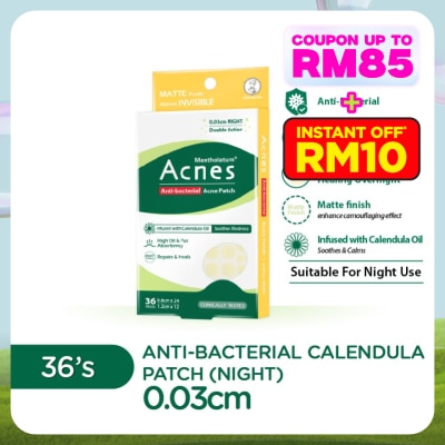 MENTHOLATUM ACNES Anti-Bacterial Calendula Night Patch 36's