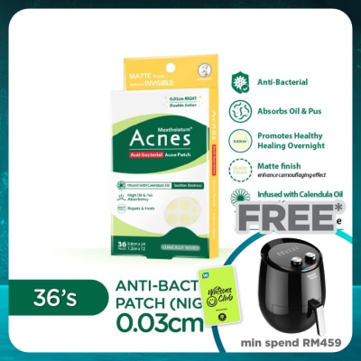 MENTHOLATUM ACNES Anti-Bacterial Calendula Night Patch 36's