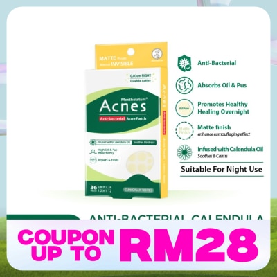 MENTHOLATUM ACNES Anti-Bacterial Calendula Night Patch 36's