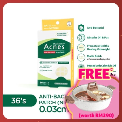 MENTHOLATUM ACNES Anti-Bacterial Calendula Night Patch 36's