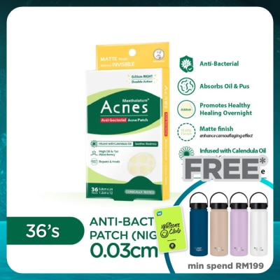 MENTHOLATUM ACNES Anti-Bacterial Calendula Night Patch 36's