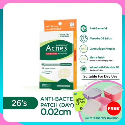 MENTHOLATUM ACNES Anti-Bacterial Calendula Day Patch 26's