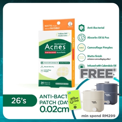MENTHOLATUM ACNES Anti-Bacterial Calendula Day Patch 26's