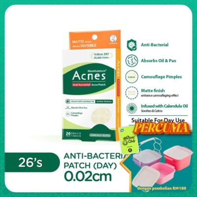 MENTHOLATUM ACNES - Anti-Bacterial Calendula Day Patch 26's