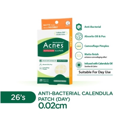 MENTHOLATUM ACNES Anti-Bacterial Calendula Day Patch 26's