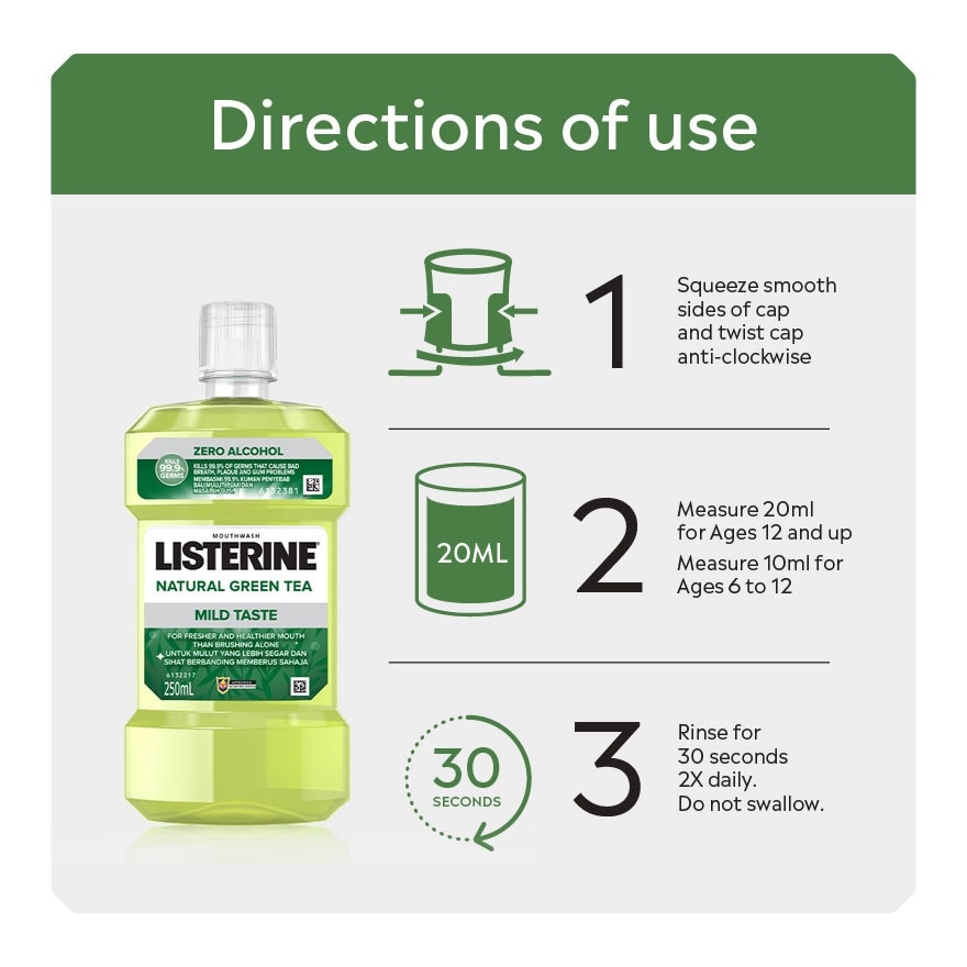 Listerine Green Tea Mild Taste 250ml