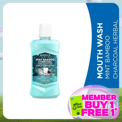 WATSONS Mint Bamboo Charcoal Herbal Mouthwash 500ML
