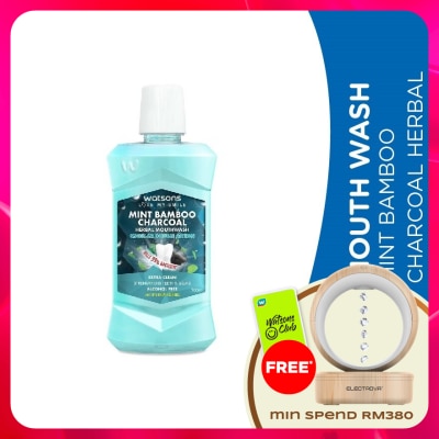 WATSONS - Mint Bamboo Charcoal Herbal Mouthwash 500ML
