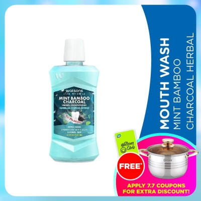 WATSONS - Mint Bamboo Charcoal Herbal Mouthwash 500ML