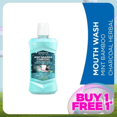WATSONS Mint Bamboo Charcoal Herbal Mouthwash 500ML