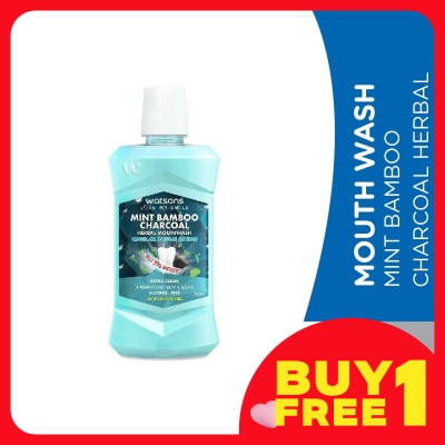 WATSONS Mint Bamboo Charcoal Herbal Mouthwash 500ML