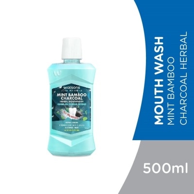 WATSONS Mint Bamboo Charcoal Herbal Mouthwash 500ML